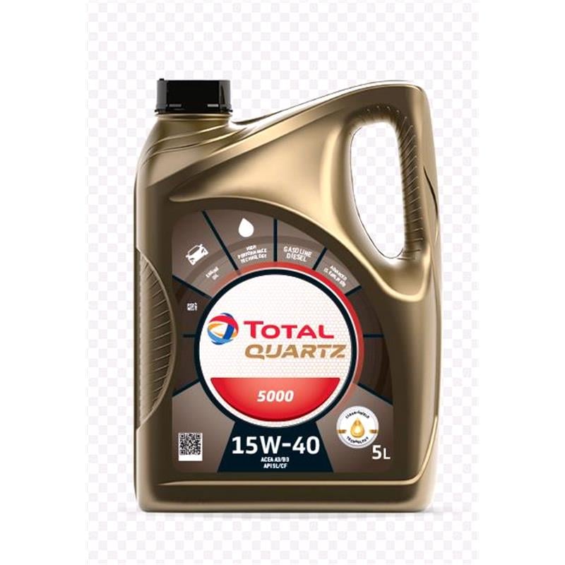 Total Quartz 5000 15w 40 Multigrade Mineral Engine Oil 5 Litre For