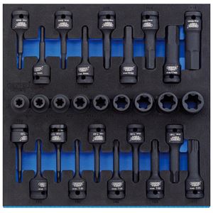 Draper 16308 1//2in Sq Dr 100mm Long Metric Hexagonal Socket Bit Set 9 Piece