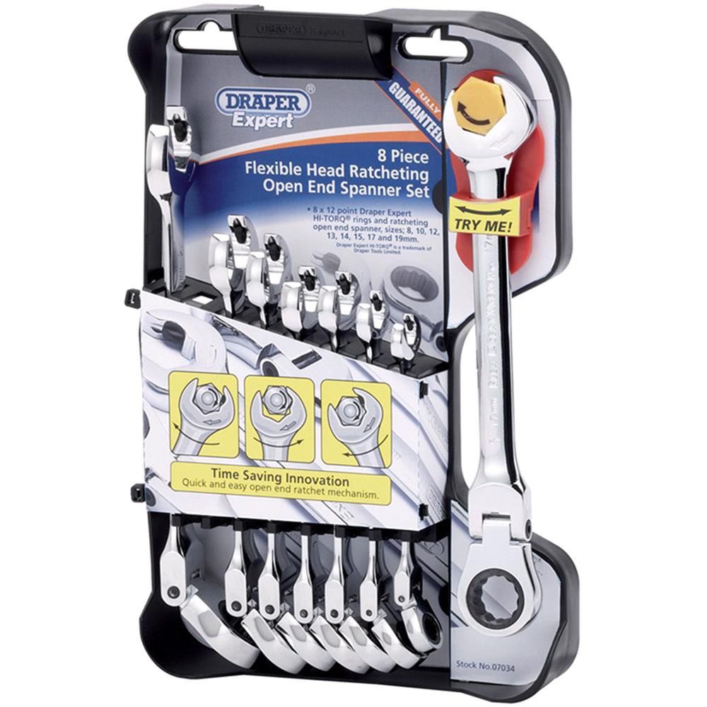30768 5 Piece Genuine DRAPER Metric Open End Spanner Set