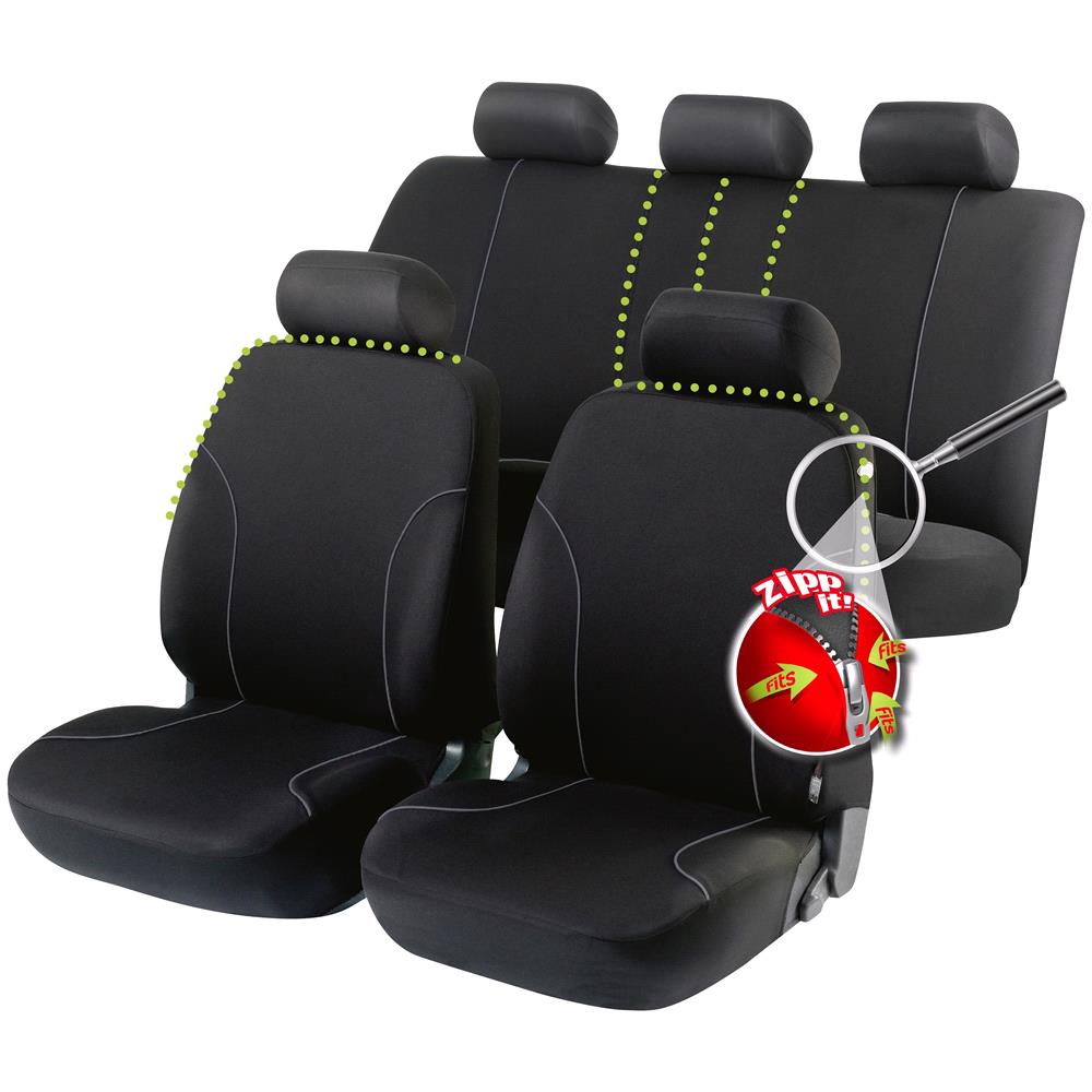 Allessandro Car Seat Cover Zipp It Black For Ford Focus Estate 1999 To 2004