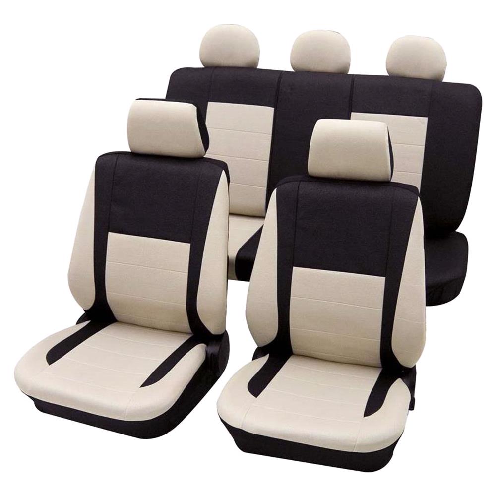 Black Beige Elegant Car Seat Cover Set For Ford Fusion 2007 Onwards Micksgarage - 2007 Ford Fusion Leather Seat Covers