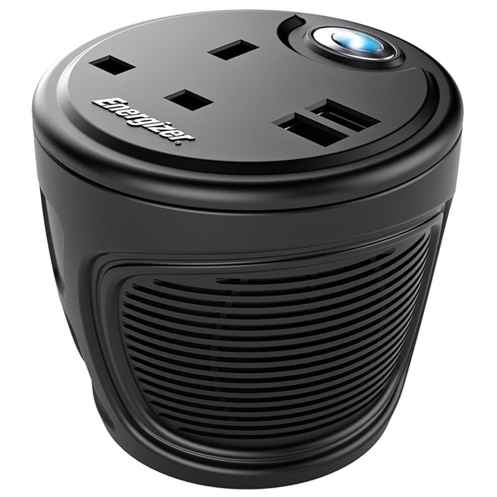 Energizer Cup Holder Inverter With 2 Usb Ports 12v To 230v 120w For
