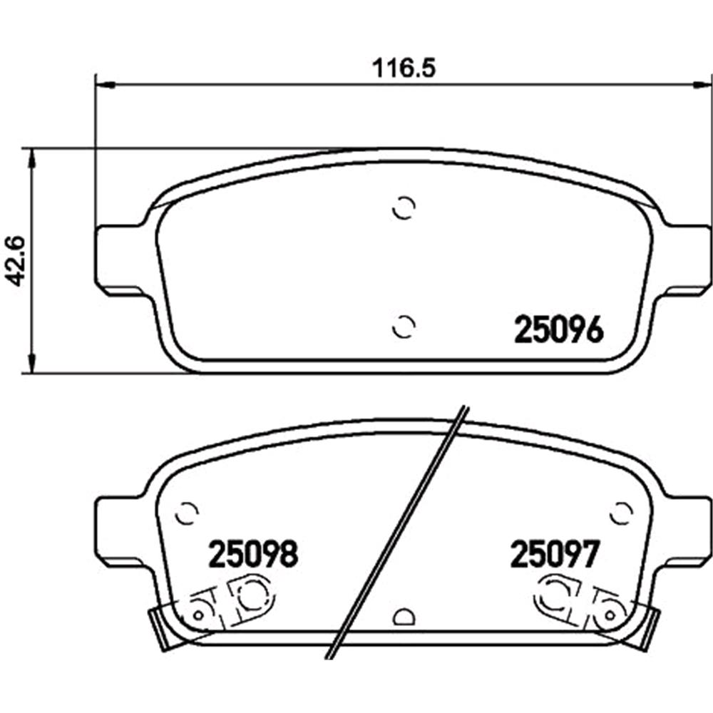 Textar Rear Brake Pads (Full Set For Rear Axle) For Vauxhall Mokka 2012